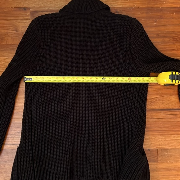 J. Crew Black Rib Stitched Open Front Shawl Cardigan S - Picture 11 of 12